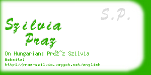 szilvia praz business card